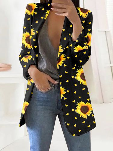 Floral Casual Loose Blazer - Just Fashion Now - Modalova