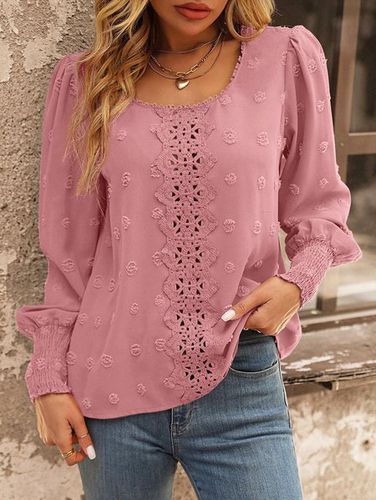 Casual Crew Neck Loose Blouse - Just Fashion Now - Modalova