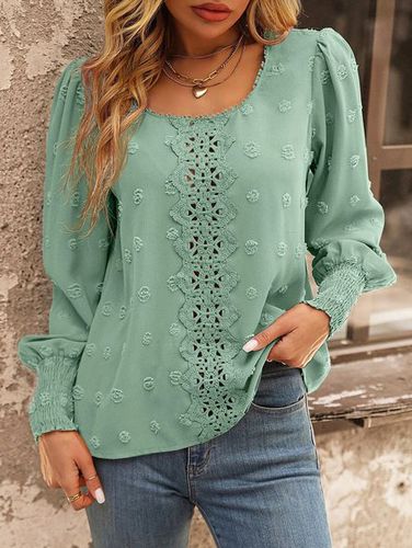 Casual Crew Neck Loose Blouse - Just Fashion Now - Modalova