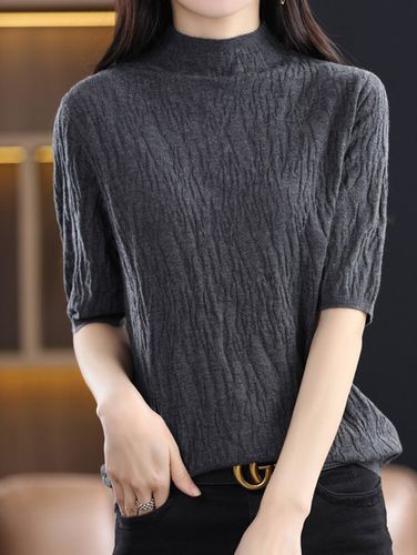 Crew Neck Casual Half Sleeve Sweater - Just Fashion Now - Modalova