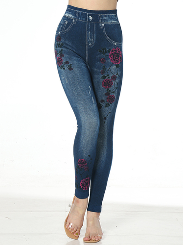 Tight Casual Floral High Elasticity Leggings - Just Fashion Now - Modalova