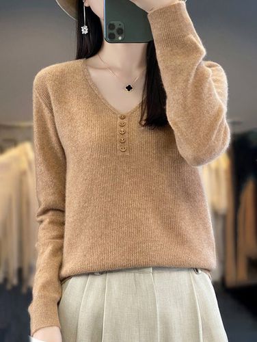 Buckle Casual Loose Sweater - Just Fashion Now - Modalova