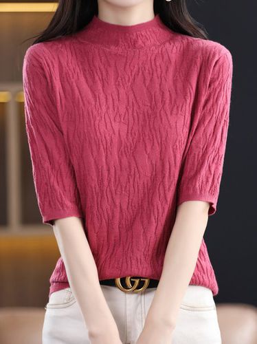 Crew Neck Casual Half Sleeve Sweater - Just Fashion Now - Modalova