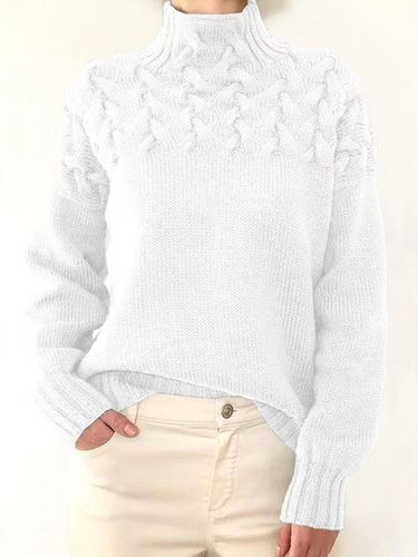 Yarn/Wool Yarn Loose Casual Turtleneck Sweater - Just Fashion Now - Modalova