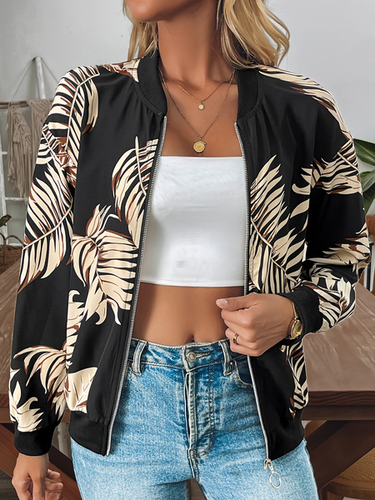 Zipper Casual Loose Others Jacket - Just Fashion Now - Modalova