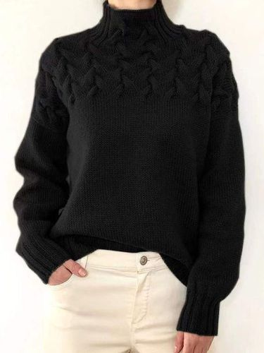 Yarn/Wool Yarn Loose Casual Turtleneck Sweater - Just Fashion Now - Modalova