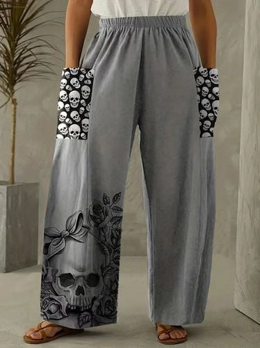 Casual Halloween Cotton And Linen Loose Pants - Just Fashion Now - Modalova