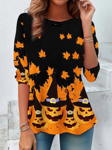 Women's Halloween Pumpkin Casual T-Shirt - Just Fashion Now - Modalova