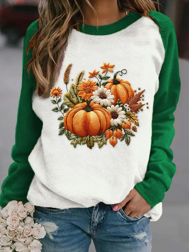 Women's Halloween Pumpkin Casual Sweatshirt - Just Fashion Now - Modalova