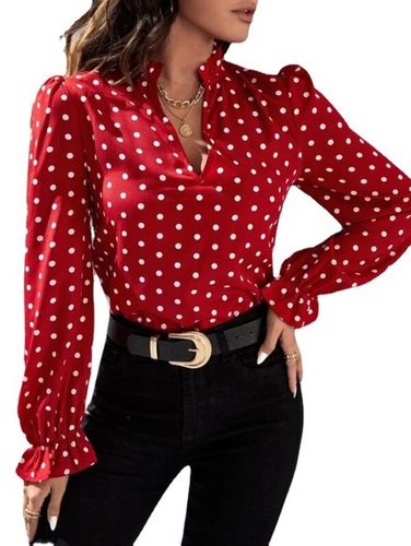 Polka Dots Casual Blouse - Just Fashion Now - Modalova