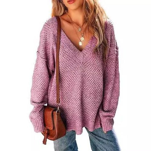 Casual V Neck Wool/Knitting Sweater - Just Fashion Now - Modalova