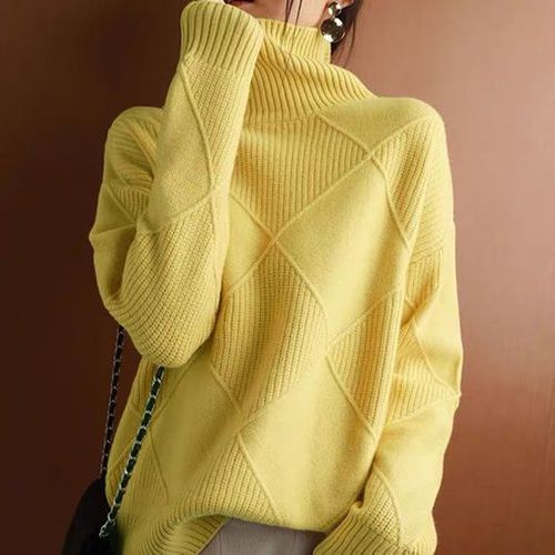 Turtleneck Casual Loose Sweater - Just Fashion Now - Modalova