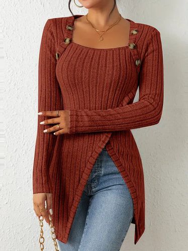 Casual Jersey Loose Crew Neck Blouse - Just Fashion Now - Modalova