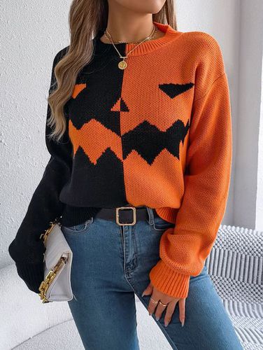 Halloween Casual Crew Neck Sweater - Just Fashion Now - Modalova