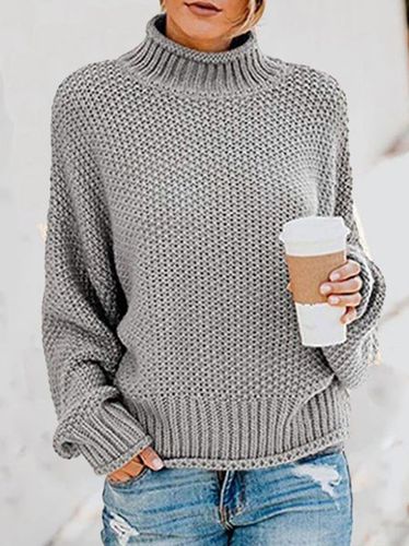 Turtleneck Casual Yarn/Wool Yarn Sweater - Just Fashion Now - Modalova