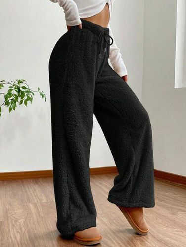 Fluff/Granular Fleece Fabric Casual Plain Pants - Just Fashion Now - Modalova