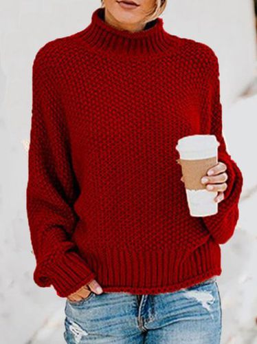 Turtleneck Casual Yarn/Wool Yarn Sweater - Just Fashion Now - Modalova