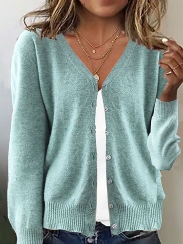 Yarn/Wool Yarn Casual Cardigan - Just Fashion Now - Modalova