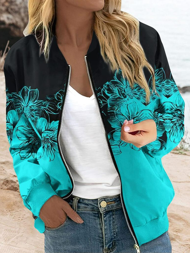 Wrap Floral Casual Jacket - Just Fashion Now - Modalova