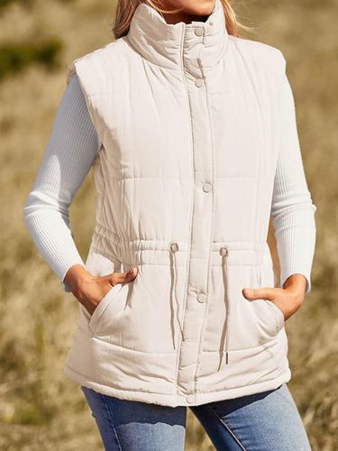 Casual Stand Collar Loose Vest - Just Fashion Now - Modalova