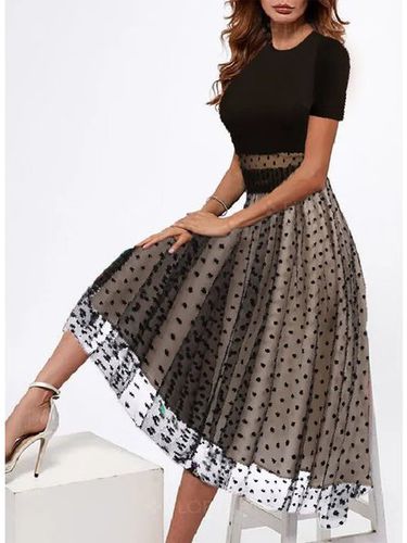Elegant Polka Dots Regular Fit Dress - Just Fashion Now - Modalova