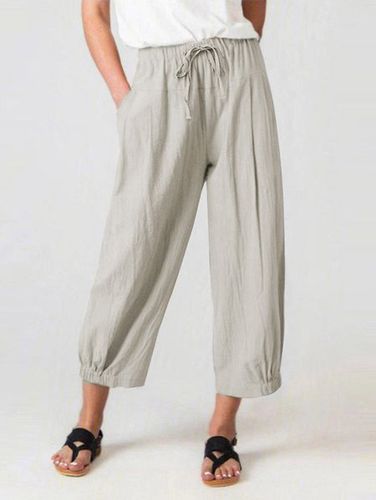 Cotton And Linen Casual Pants - Just Fashion Now - Modalova