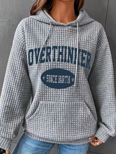 Overthinker Since Birth Simple Loose Hoodie - Just Fashion Now - Modalova