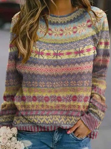 Knitted Simple Loose Sweater - Just Fashion Now - Modalova