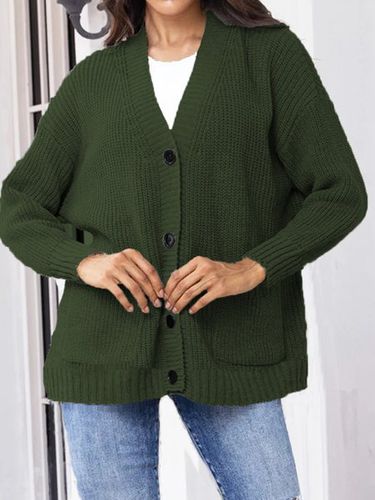 Pocket Stitching Casual Loose Others Cardigan - Just Fashion Now - Modalova