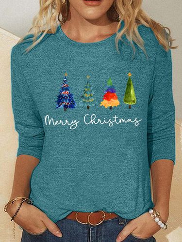 Christmas Tree Casual Long Sleeve Shirt - Just Fashion Now - Modalova