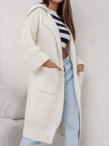 Plain Casual Pocket Stitching Others Cardigan - Just Fashion Now - Modalova