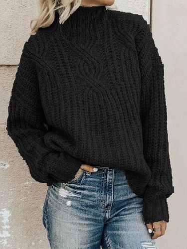 Casual Plain Balloon Sleeve Others Sweater - Just Fashion Now - Modalova