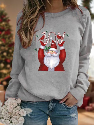 Casual Loose Christmas Sweatshirt - Just Fashion Now - Modalova