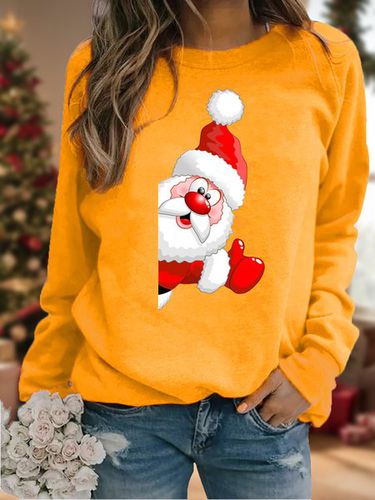 Crew Neck Casual Christmas Loose Sweatshirt - Just Fashion Now - Modalova