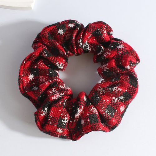 Christmas Snowflake Plaid Large Hair Tie Christmas Hair Rope Elastic - Just Fashion Now - Modalova