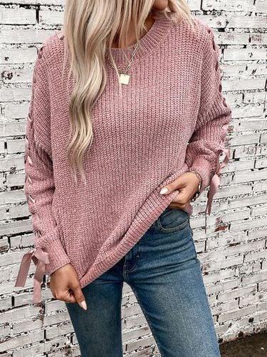 Casual Crew Neck Sweater - Just Fashion Now - Modalova