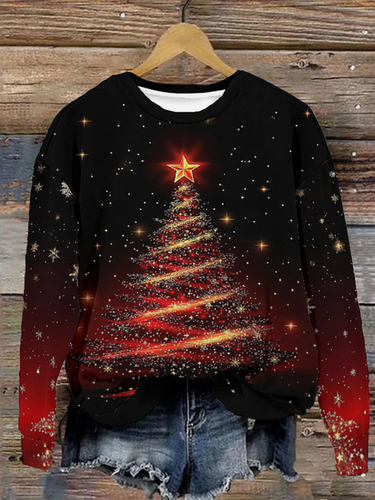 Loose Christmas Tree Casual Sweatshirt - Just Fashion Now - Modalova