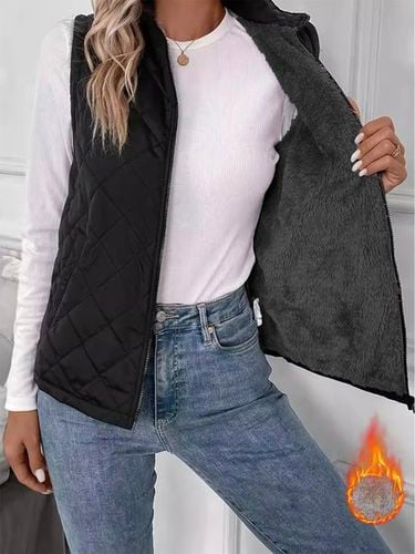 Loose Plain Shawl Collar Casual Vest - Just Fashion Now - Modalova