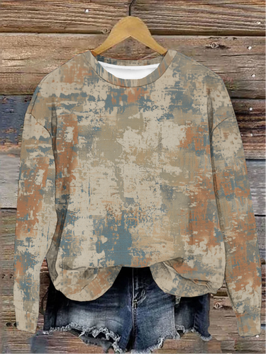 Abstract Loose Casual Sweatshirt - Just Fashion Now - Modalova