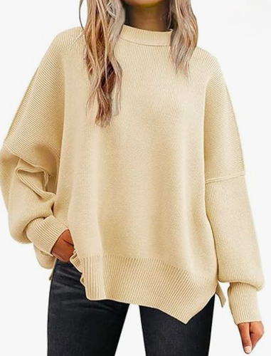 Long Sleeve Loose Casual Crew Neck Sweater - Just Fashion Now - Modalova