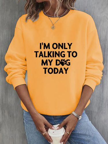 Text Letters Casual Sweatshirt - Just Fashion Now - Modalova