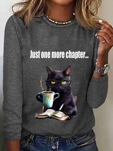 Just one more chapter Long Sleeve Crew Neck T-shirt - Just Fashion Now - Modalova