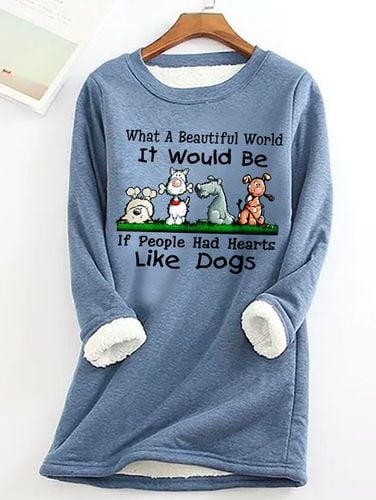 Dog Lovers Casual Fluff Fleece Fabric Sweatshirt - Just Fashion Now - Modalova