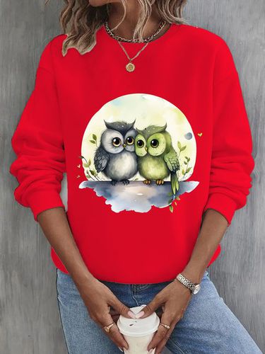 Bird Crew Neck Casual Sweatshirt - Just Fashion Now - Modalova