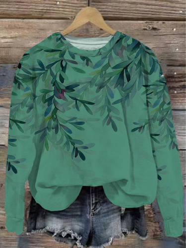 Women's Botanical Floral Spring Crew Neck Sweatshirt - Just Fashion Now - Modalova