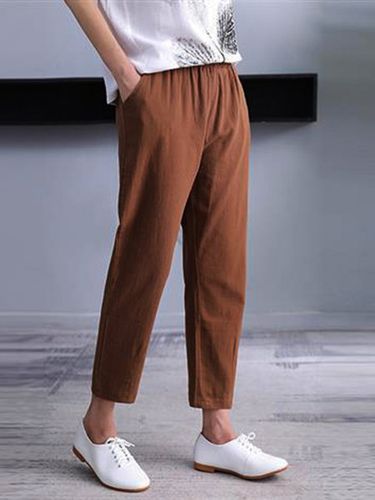 Casual Cotton Pants - Just Fashion Now - Modalova