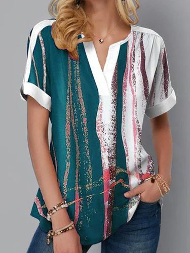 Short Sleeve Cotton-Blend T-shirt - Just Fashion Now - Modalova