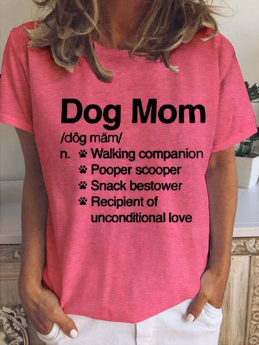 Funny Dog Mom Casual Crew Neck Top - Modetalente - Modalova