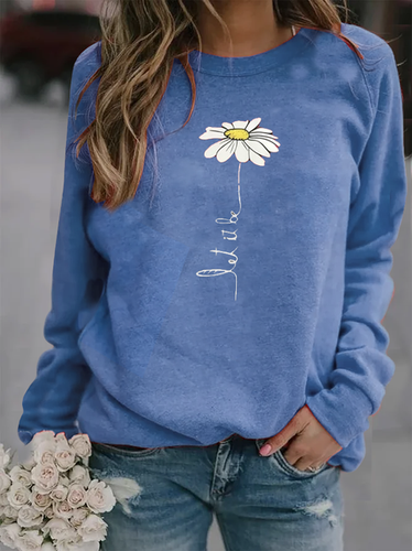 Round Neck Printed Regular Fit Sweatershirt - Modetalente - Modalova