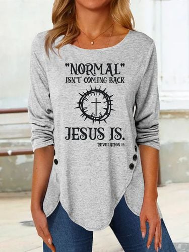 Normal isn't coming back jesus Printed button top tunic - Just Fashion Now - Modalova